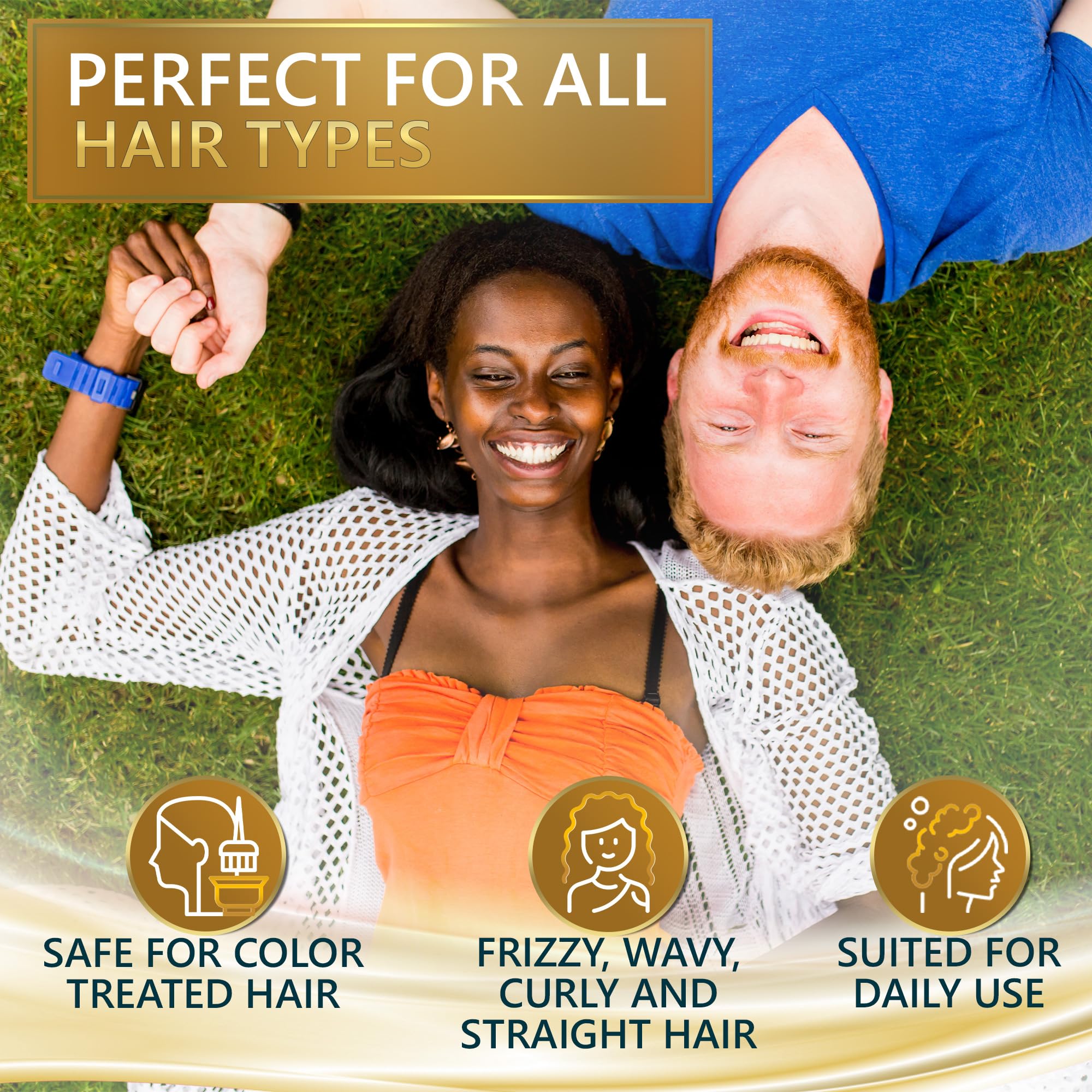 Naturavis daily use setup image promoting routine for healthy hair.