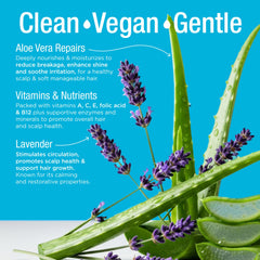 Naturaz con aloe vera hidrata y calma el cuero cabelludo.