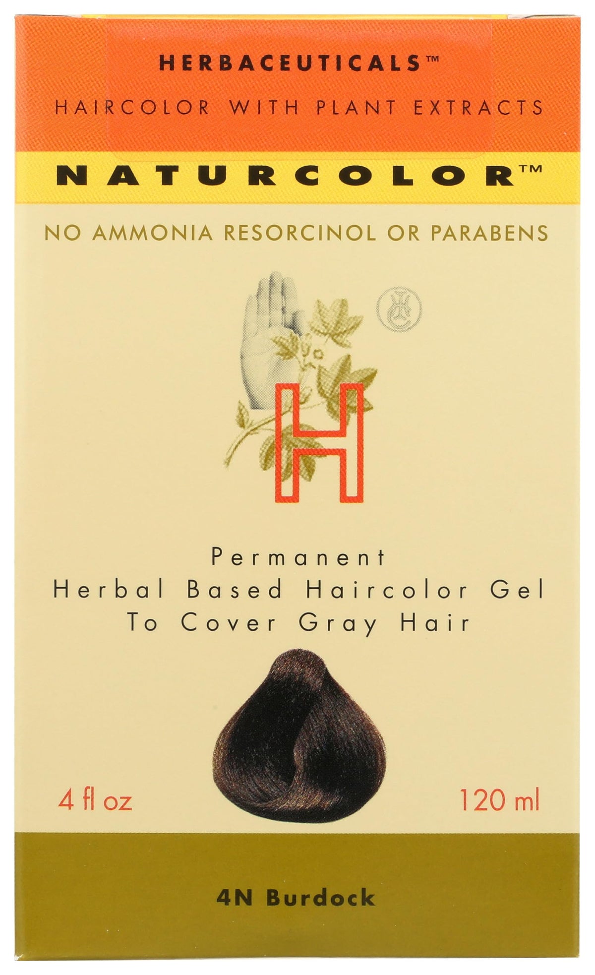 Naturcolor Burdock haircolor bottle shows rich gel for even coverage