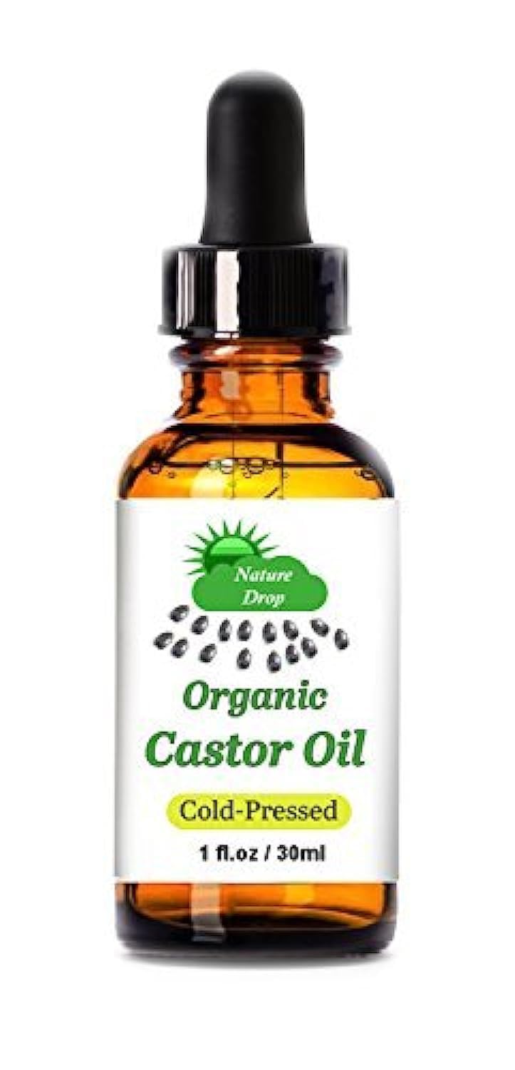 Nature Drop Organic Castor Oil bottle showcases premium quality for hair and skin nourishment.