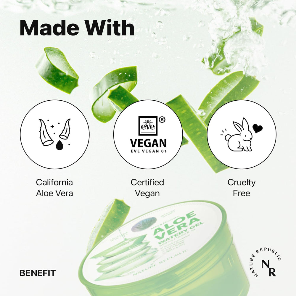 Nature Republic Aloe Vera Watery Gel, uso después del sol para confort inmediato