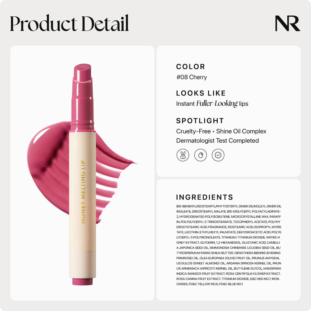 Nature Republic Honey Melting Lip 08 Dark Cherry Choux color intenso y duradero