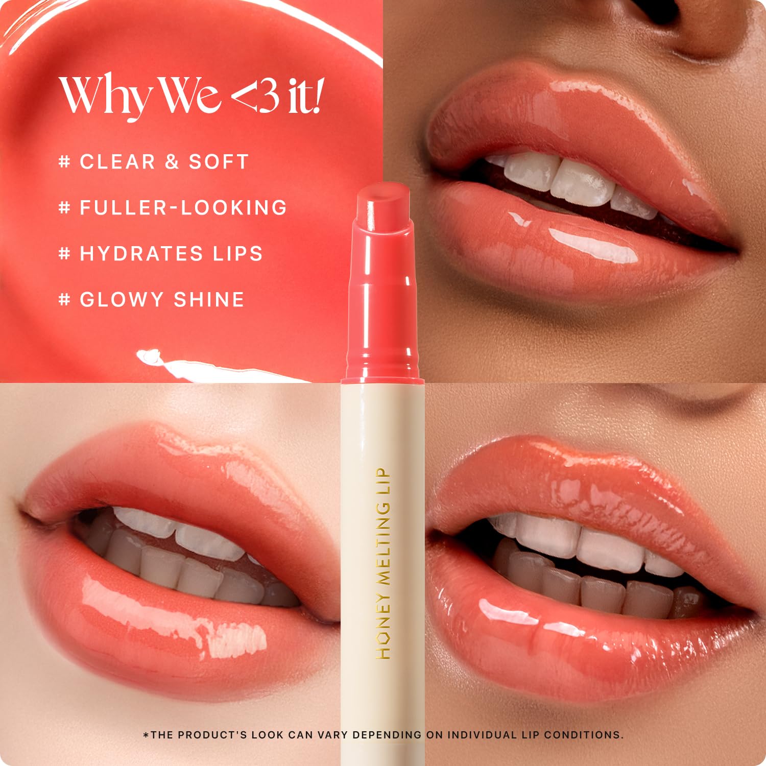Nature Republic Honey Melting Lip 10 Peach, textura miel que desliza y colorea suavemente.