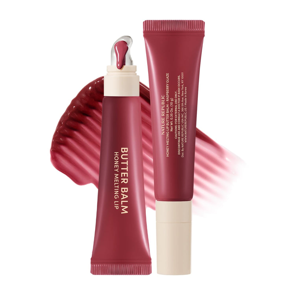 Nature Republic Honey Melting Lip Balm, punta de silicona 45° para aplicación precisa.