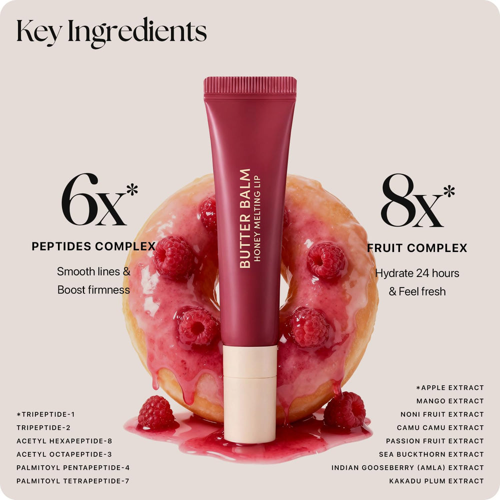 Nature Republic Honey Melting Lip Balm, péptidos y extractos de frutas para labios suaves.