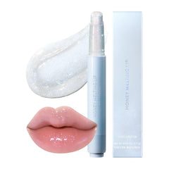 Nature Republic Honey Melting Lip Glitter muestra textura miel suave para labios sedosos e hidratados.