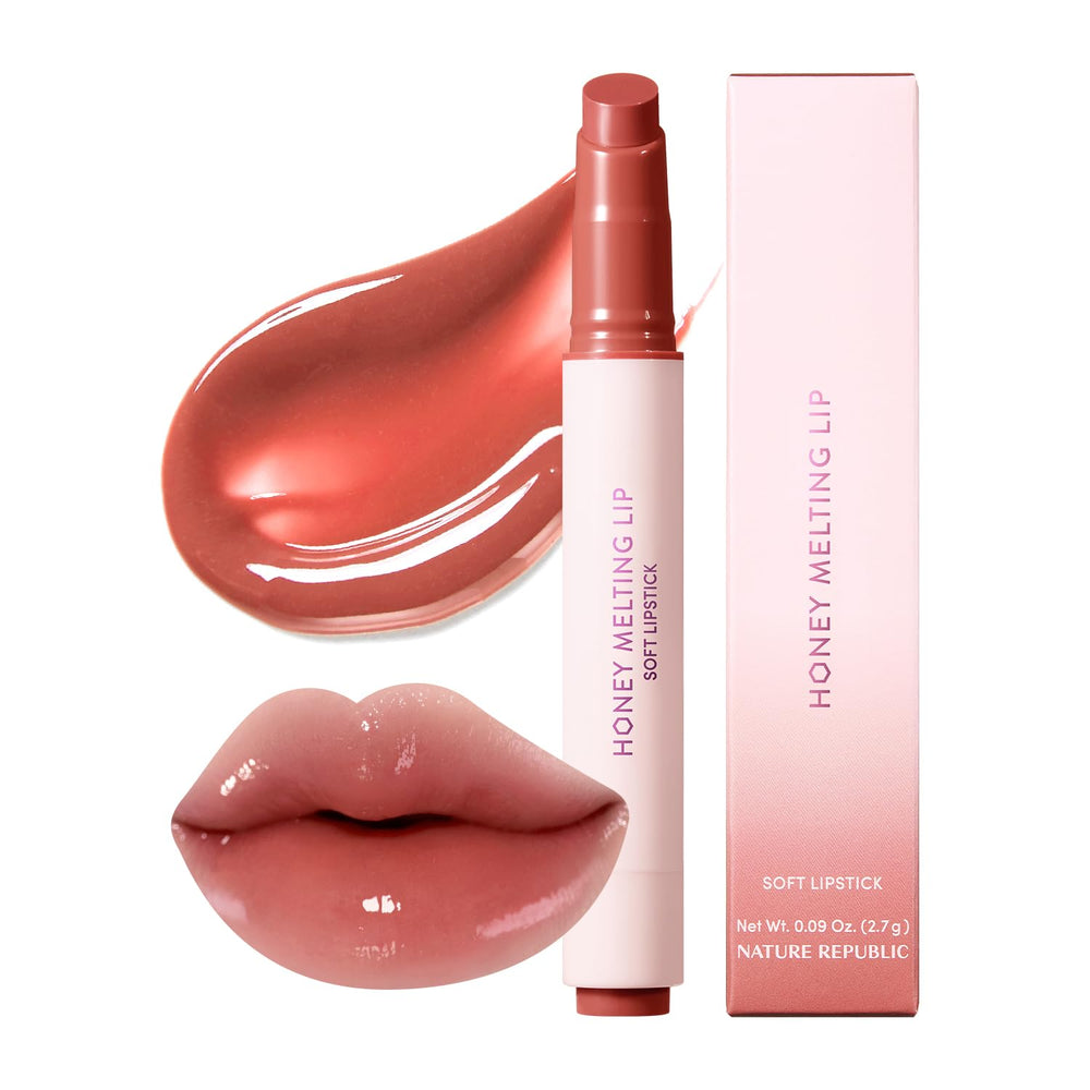 Nature Republic Honey Melting Lip en Rosa Coral 19, brillo suave y hidratación