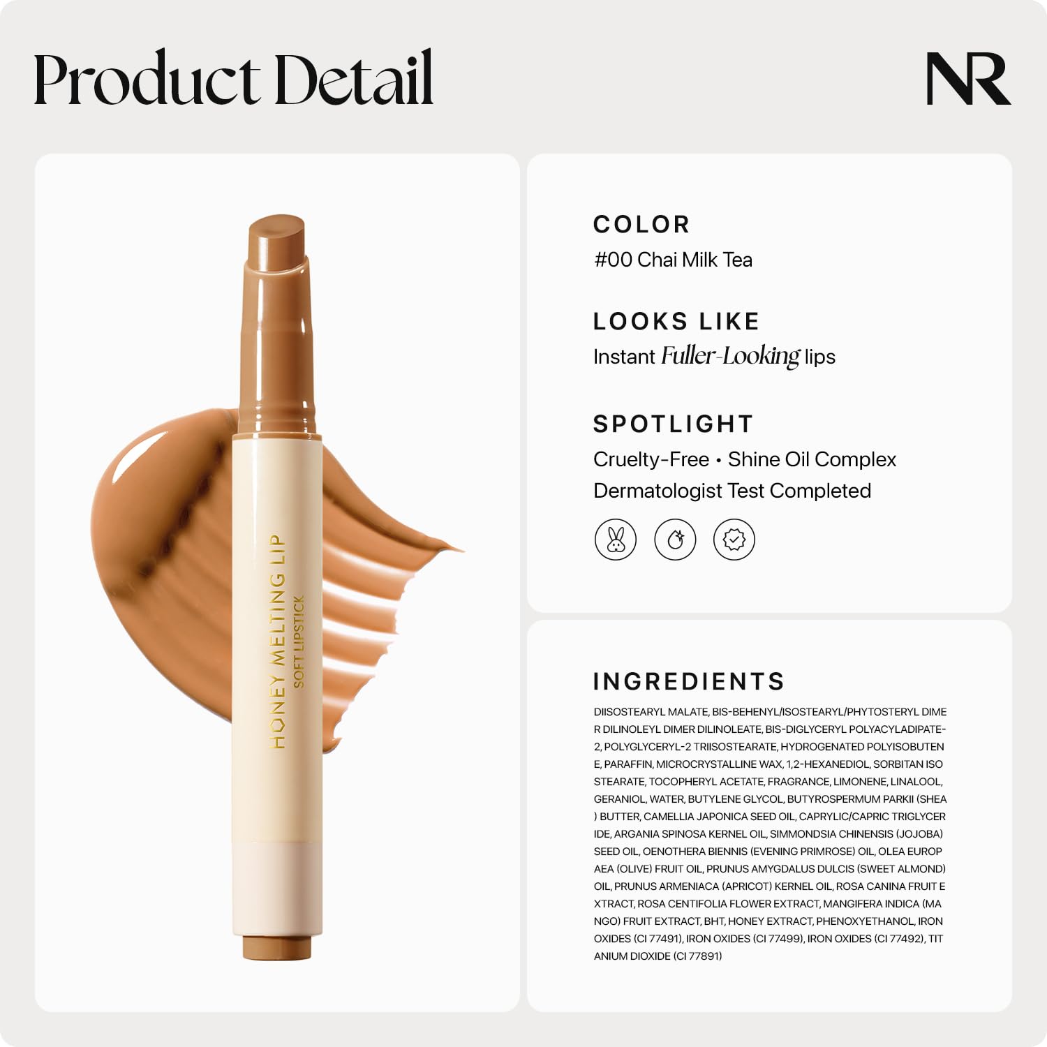 Nature Republic Honey Melting Lip tono nude para look suave y natural