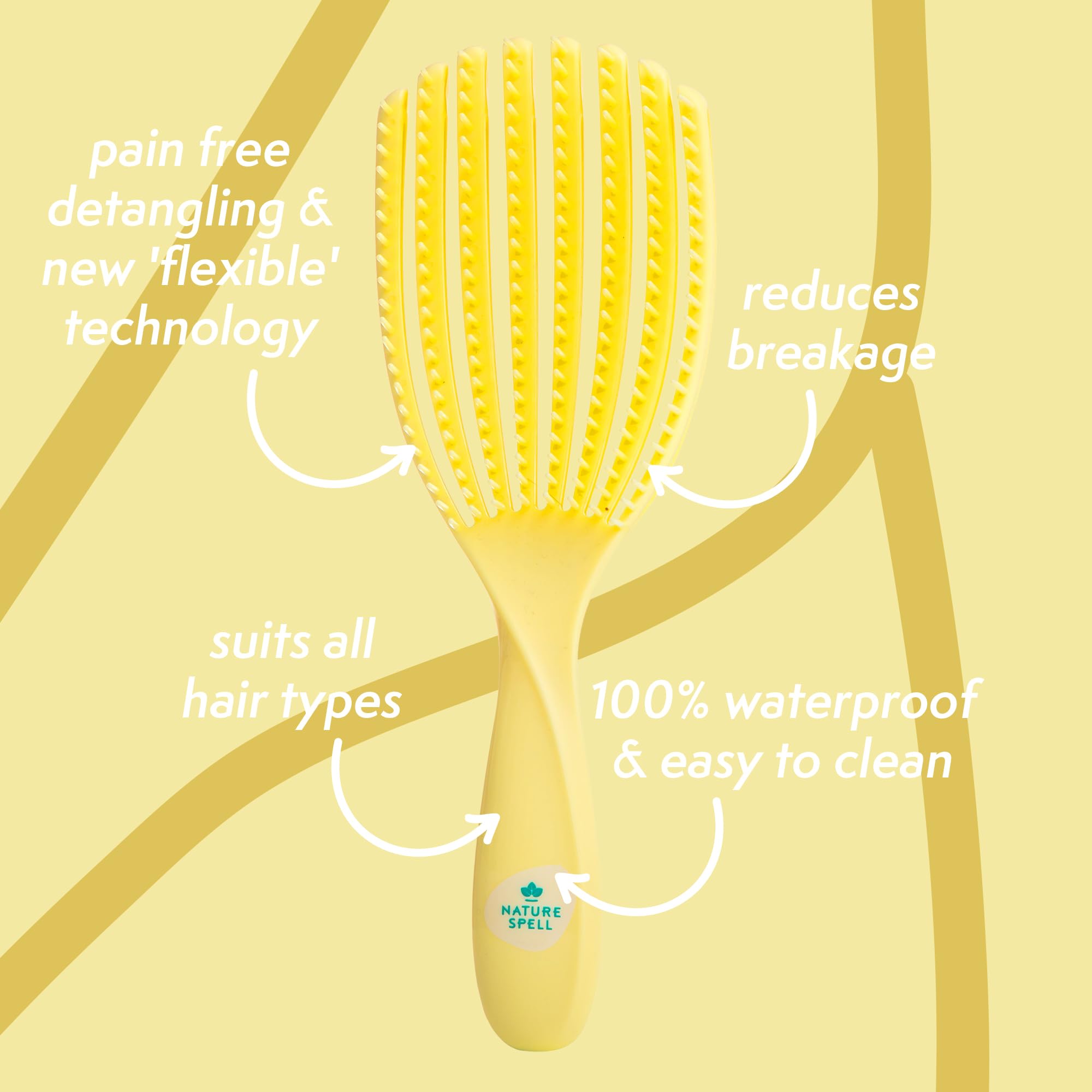 Nature Spell FlexiFlow wet-dry use detangler smooths hair with ease
