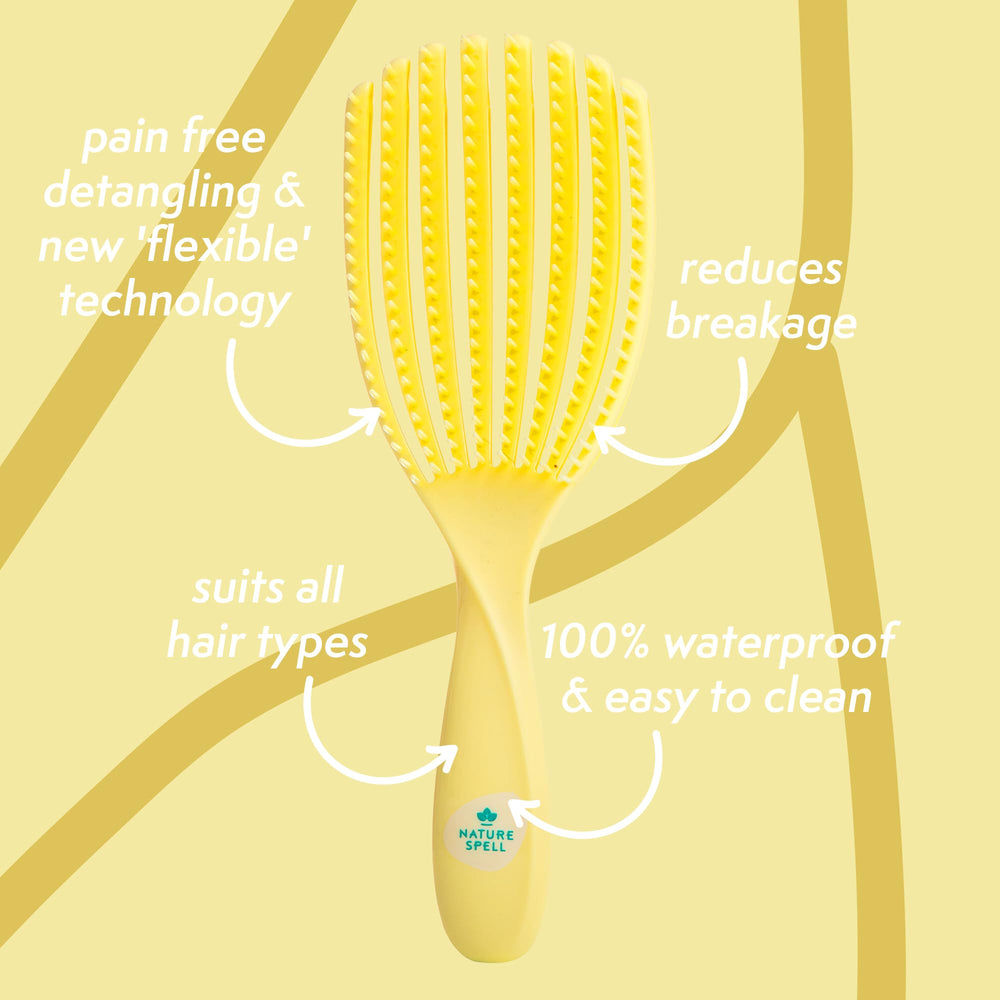 Nature Spell FlexiFlow wet-dry use detangler smooths hair with ease
