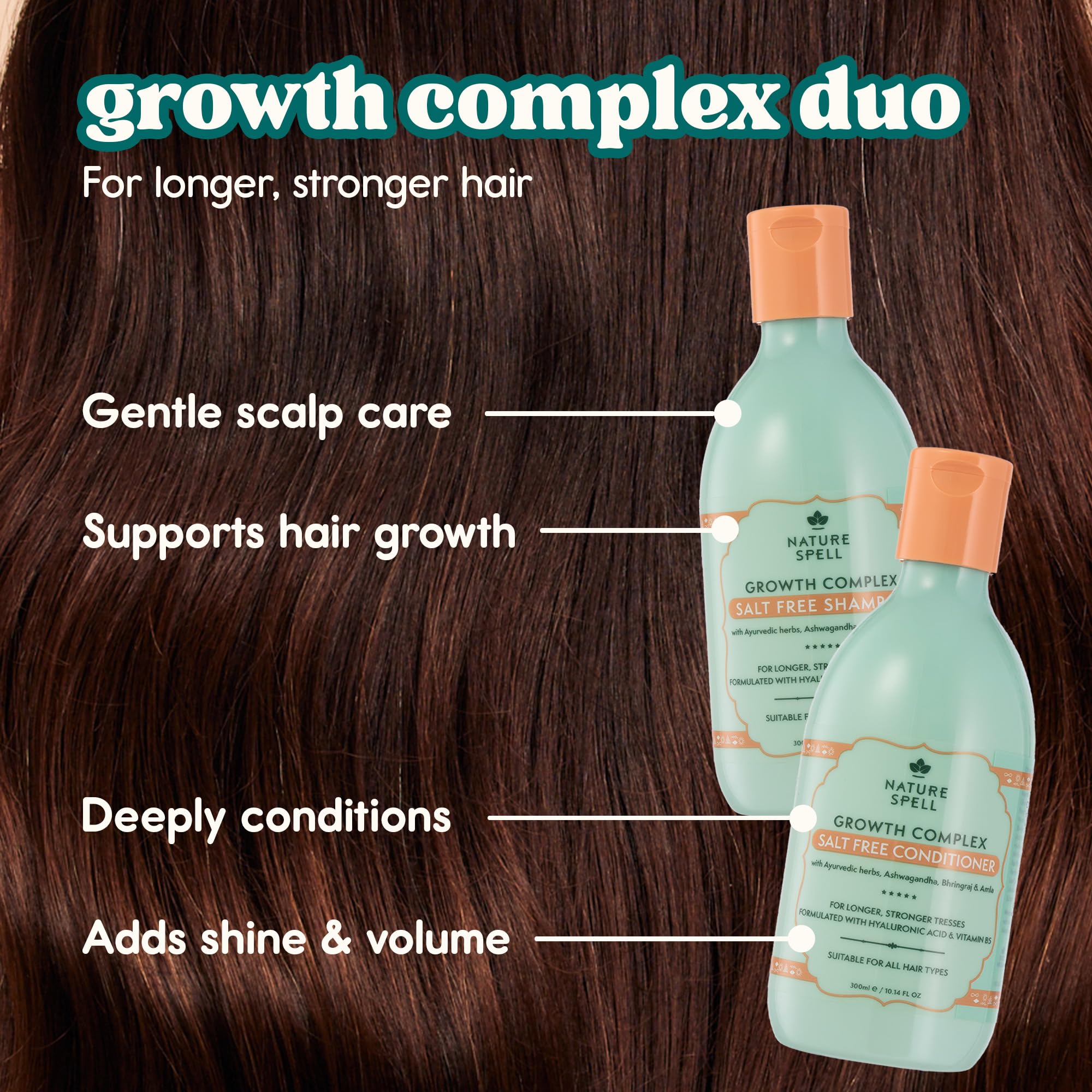 Nature Spell Growth Complex Conditioner bottle view for hydration and smoothness