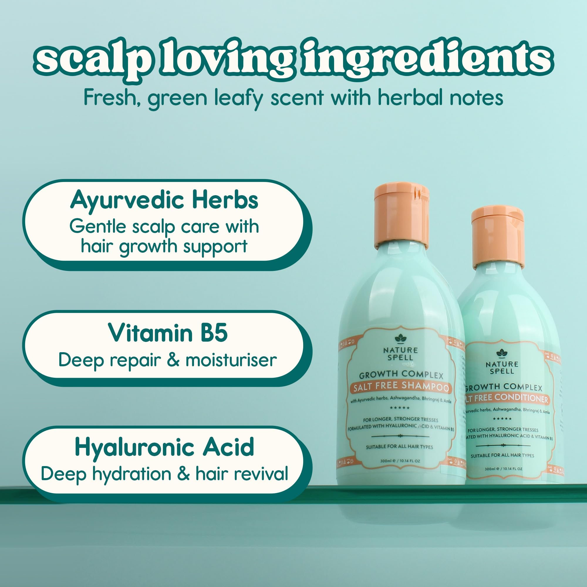 Nature Spell sulfate-free natural formula packaging promotes gentle cleansing