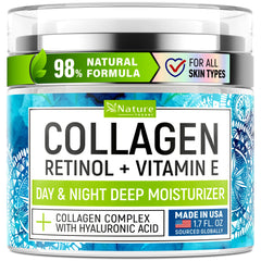 NATURE THEORY Crema de Colágeno para rostro con bomba sin aire, hidratación profunda