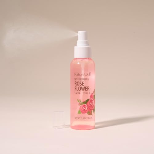 Nature Well aceite de rosa y tono tonico, brillo natural para la piel.