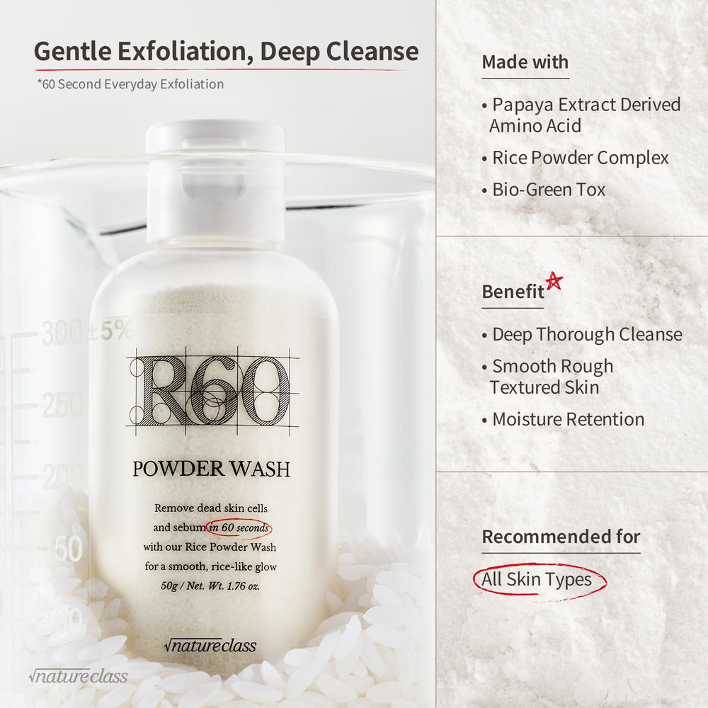 NATURECLASS R60 textura en polvo exfoliante lista para mezclar con agua