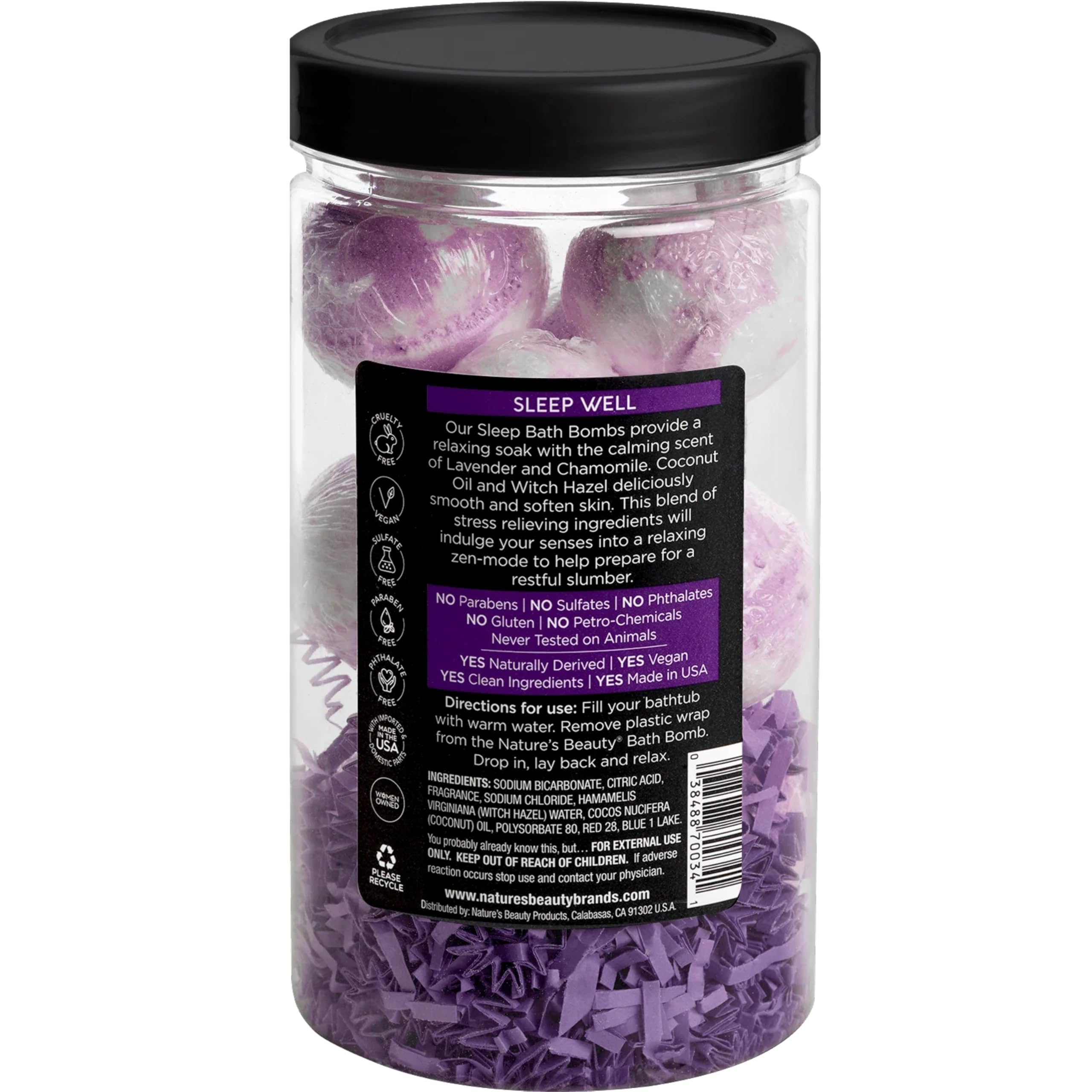 Nature's Beauty witch-hazel-bath-bomb refreshes skin after a soak
