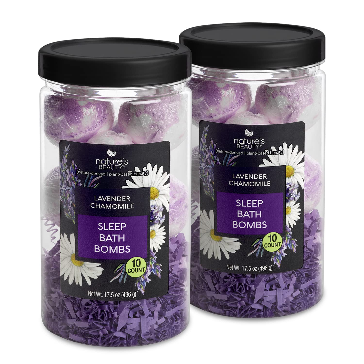 Nature's Beauty lavender-chamomile-sleep-bath-bomb for a soothing bedtime ritual