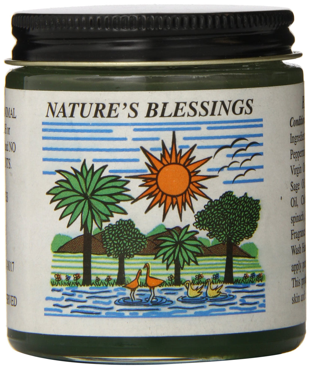 Nature's Blessings Hair Pomade jar 4 oz offers flexible hold and natural shine.