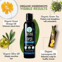 Textura del gel Herbal Choice Mari para definir rizos y cabello liso.
