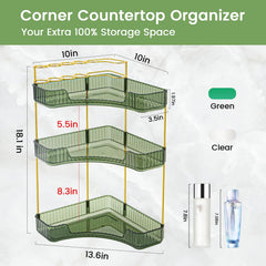 Nature's Source decorative perfume organizer displays perfumes with luxe green trays.