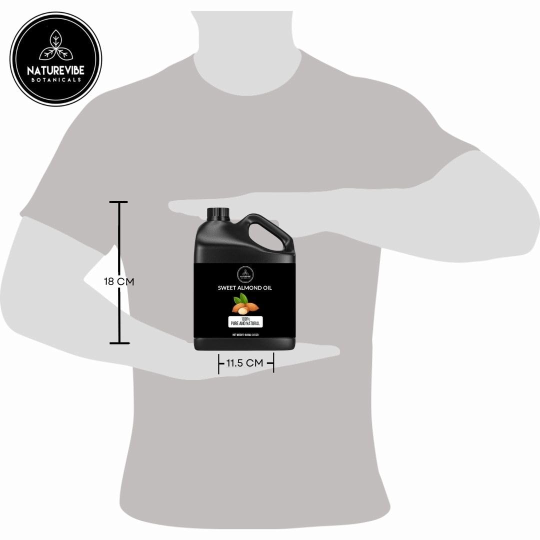 Naturevibe Botanicals Aceite de almendra dulce rico en vitaminas para la piel.