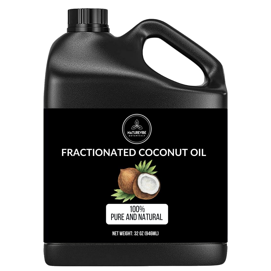 Naturevibe Botanicals Aceite de Coco Fraccionado en botella para hidratación suave de la piel