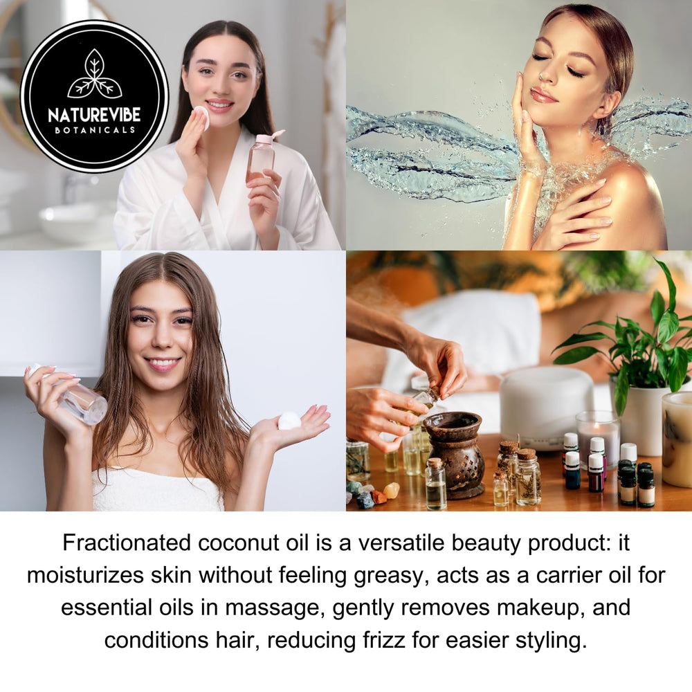 Naturevibe Botanicals Aceite de Coco Fraccionado cierre seguro para almacenamiento en casa