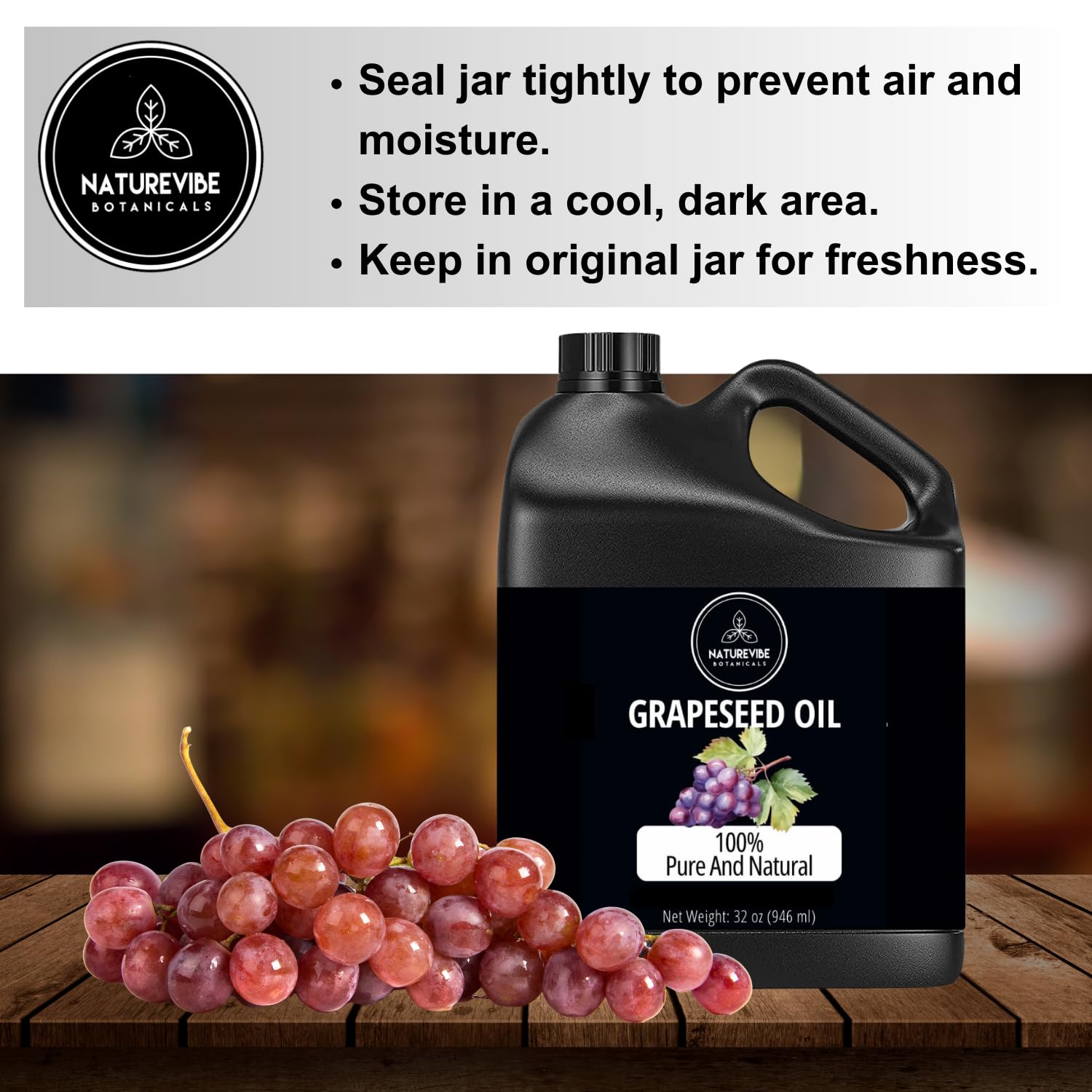 Base para mezclas de aceites con Naturevibe Botanicals Aceite de Uva