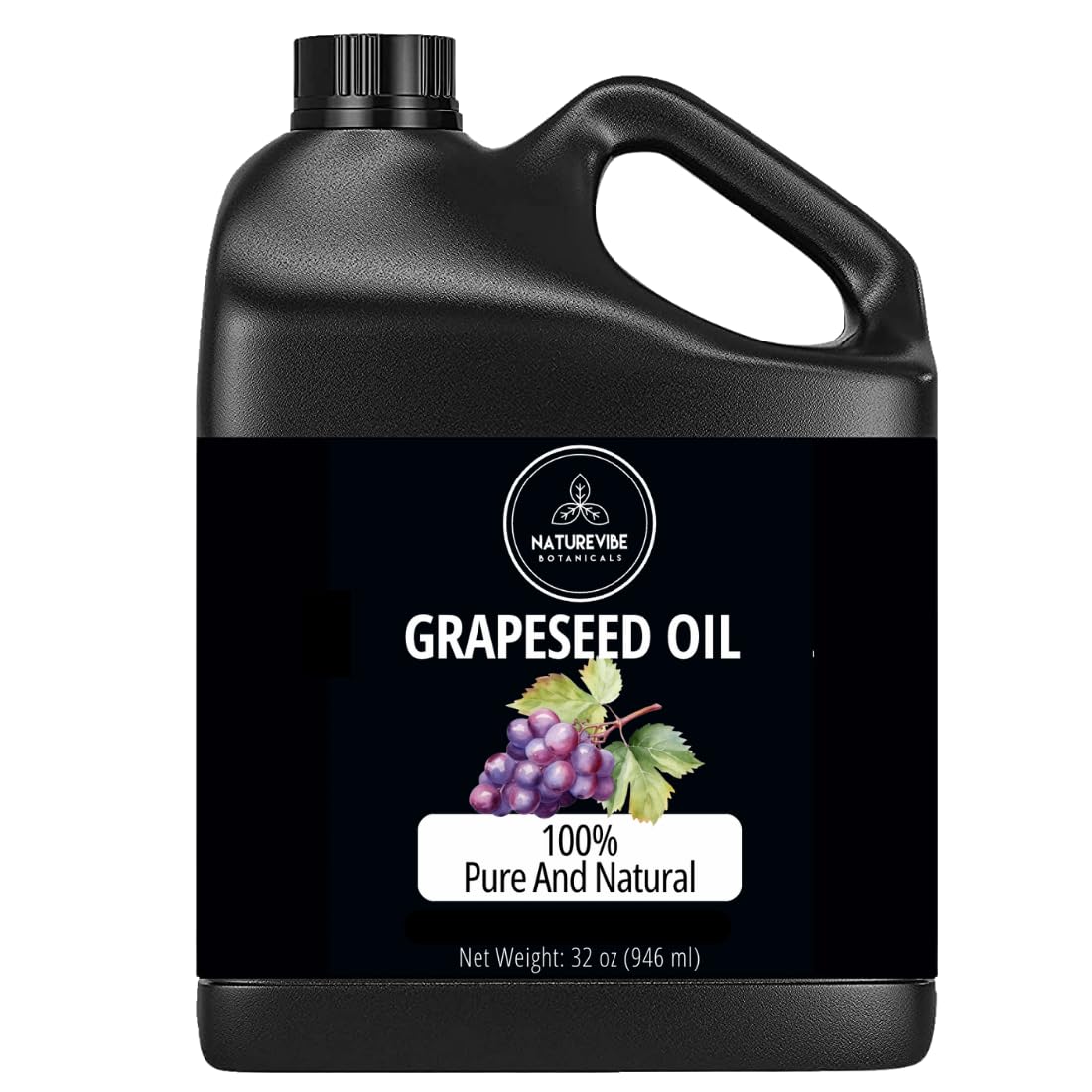Naturevibe Botanicals Aceite de Uva en botella 32 onzas, hidratación suave para piel