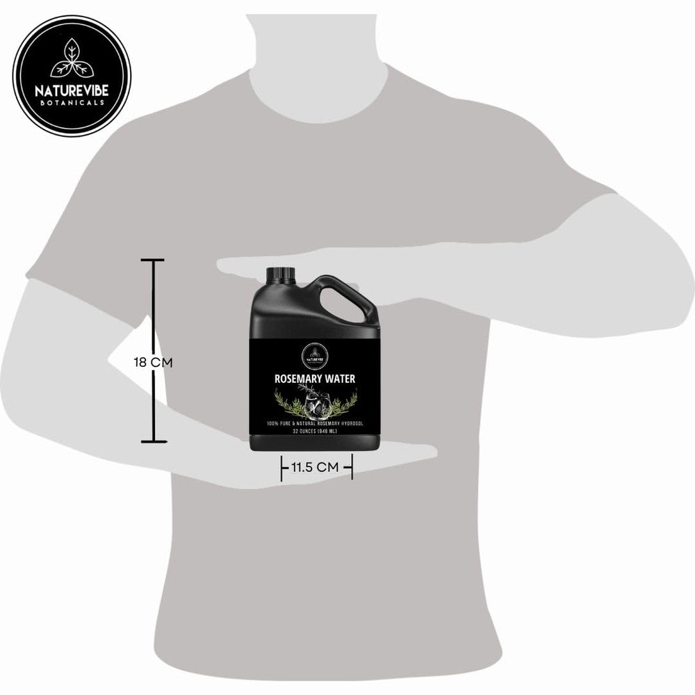 Naturevibe Botanicals Agua de Romero, frasco de 946 ml ideal para uso diario.