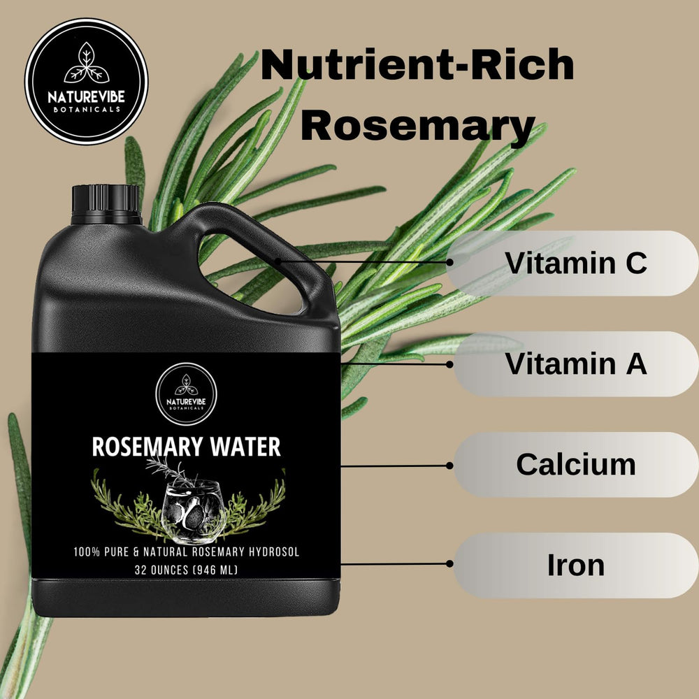 Naturevibe Botanicals Agua de Romero, tapa hermética para conservar frescura.