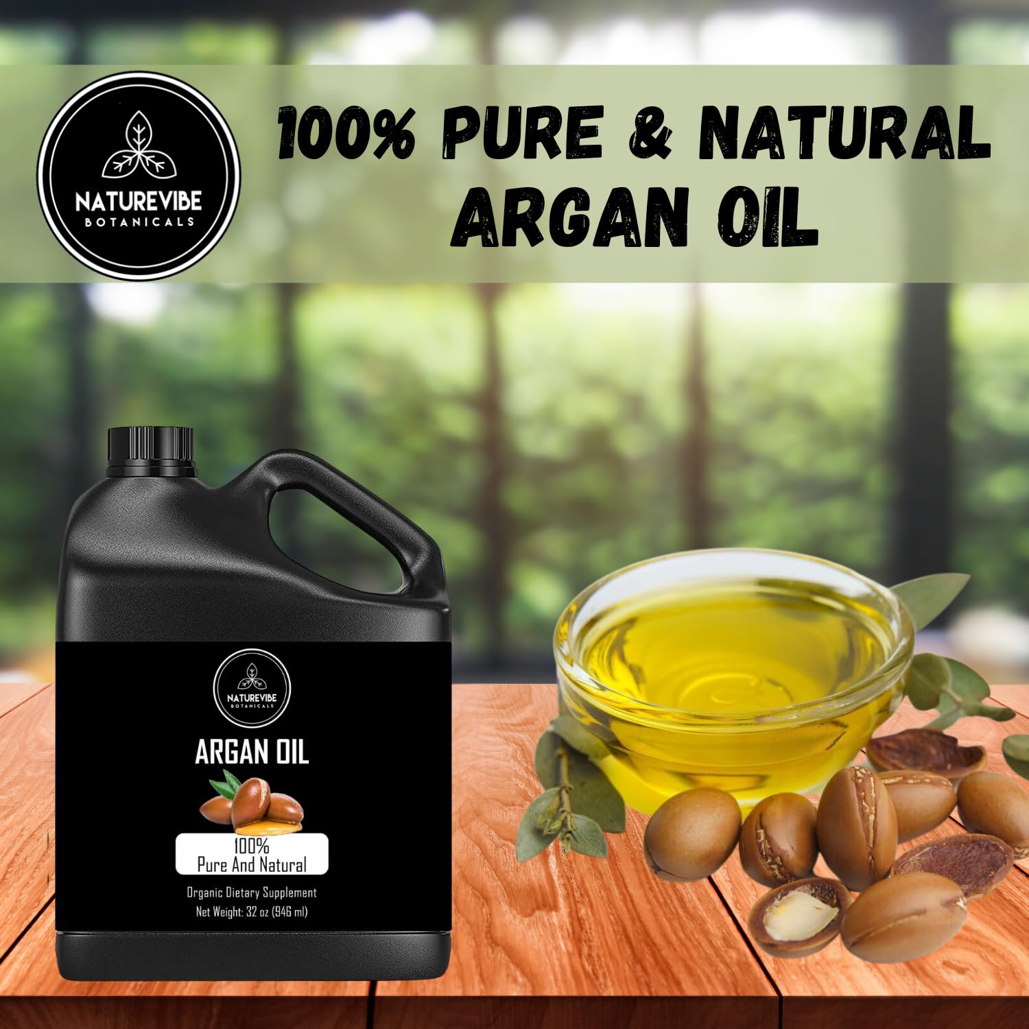Naturevibe Botanicals Argan Oil bottle pour shows easy, mess-free application for DIY blends