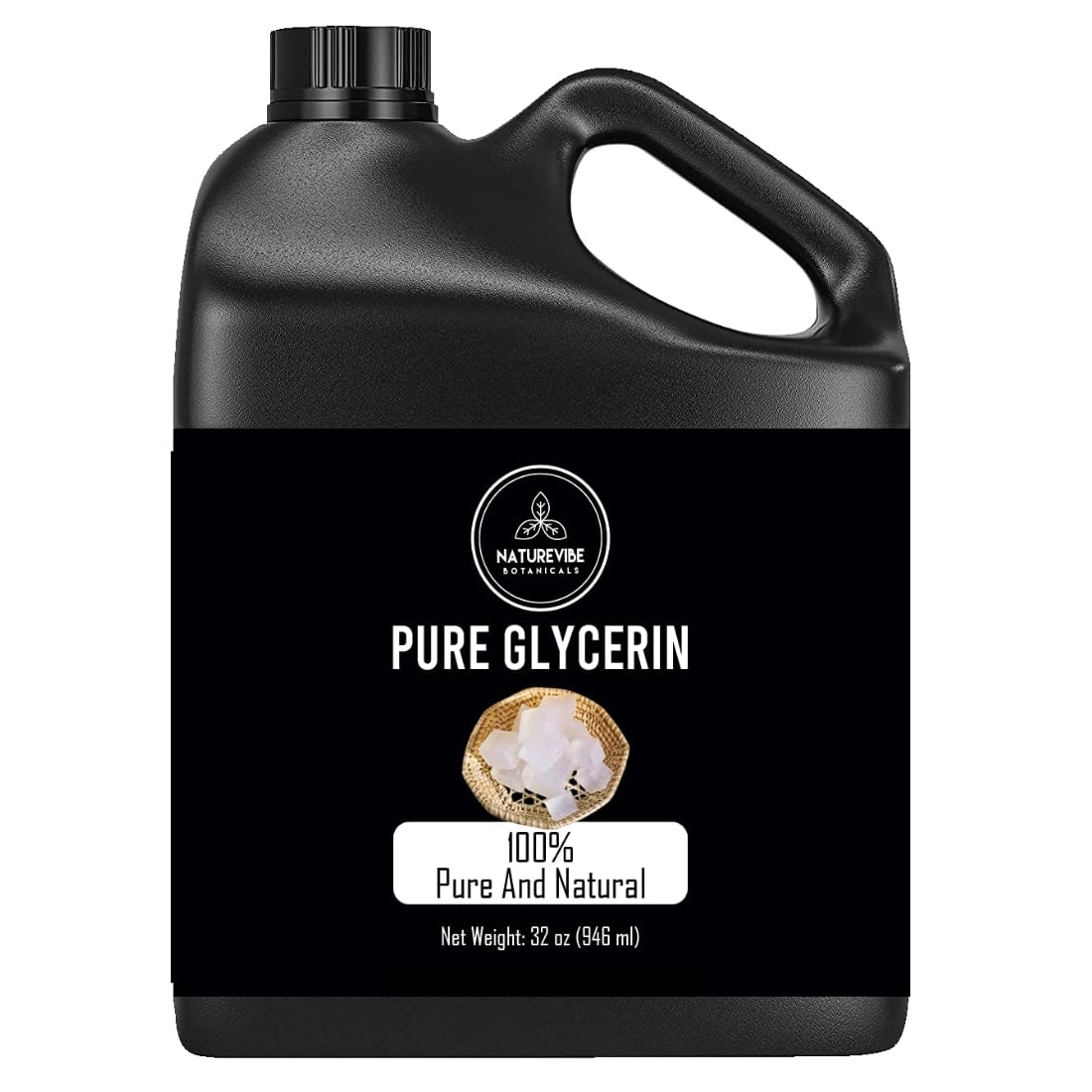Naturevibe Botanicals Glicerina líquida, frasco claro, hidrata piel y cabello con suavidad