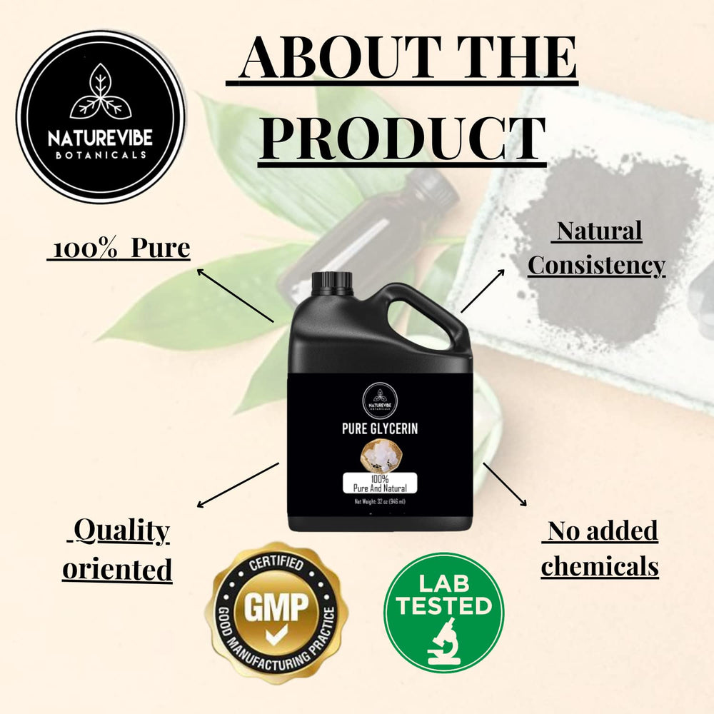 Naturevibe Botanicals Glicerina líquida, uso humectante, mejora brillo capilar