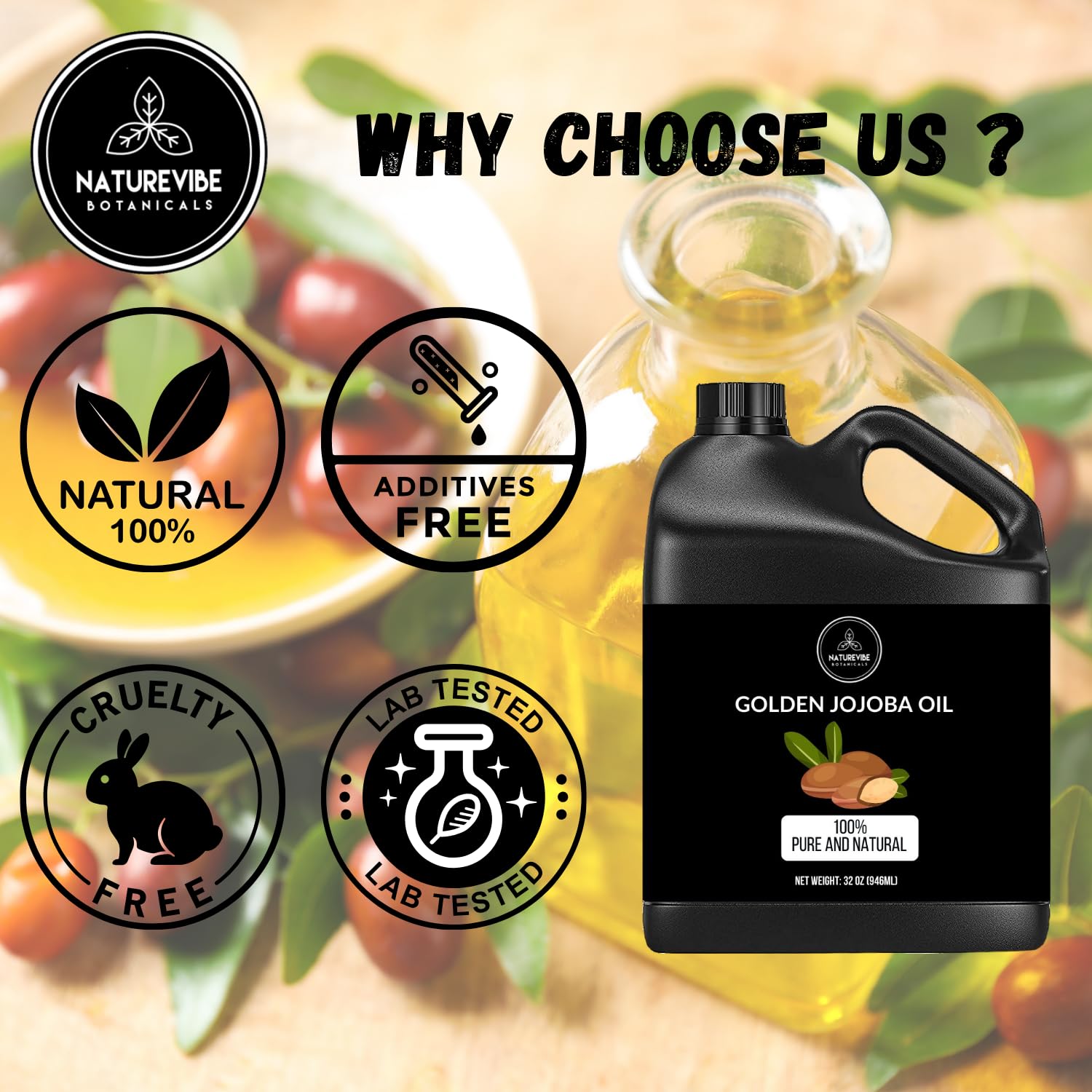 Naturevibe Botanicals Golden Jojoba Oil for scalp care and tress nourishment.