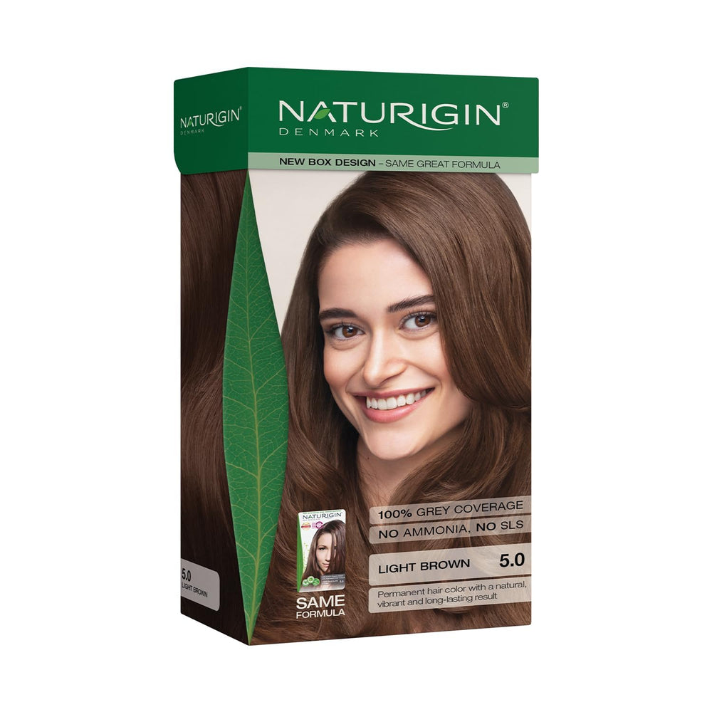 Naturigin permanent hair dye front packaging shows at-home color kit