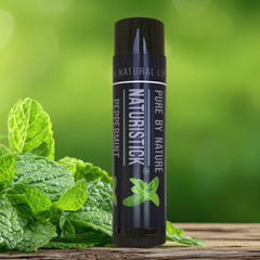 Naturistick beeswax lip balm ingredients label image highlights clean, natural formula for delicate lips
