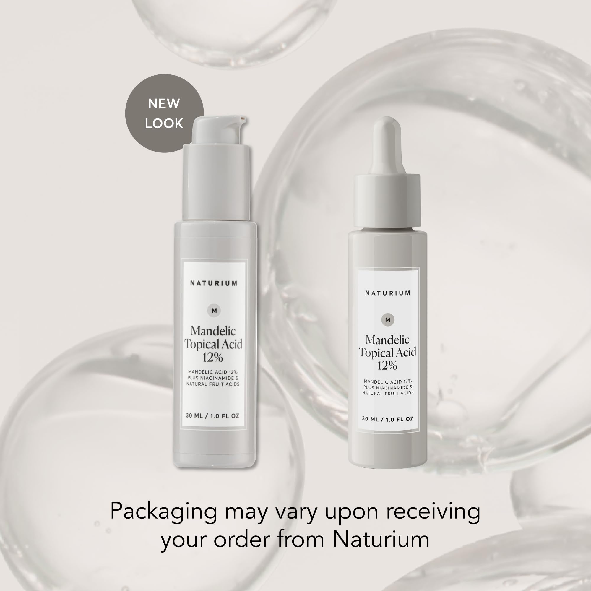 Naturium acido mandelico 12%, aplicacion nocturna para renovacion suave de la piel.
