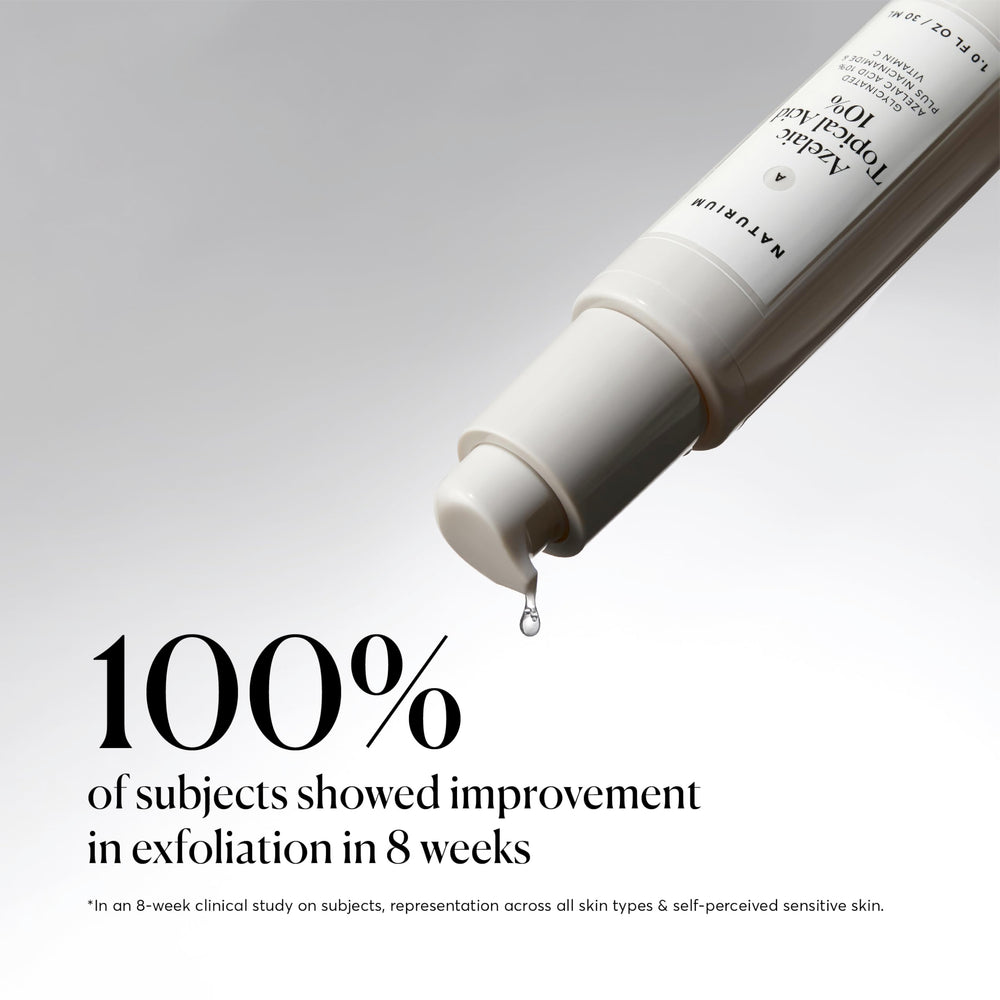 Naturium Azelaic Topical Acid 10% application on cheek suggests gentle overnight use