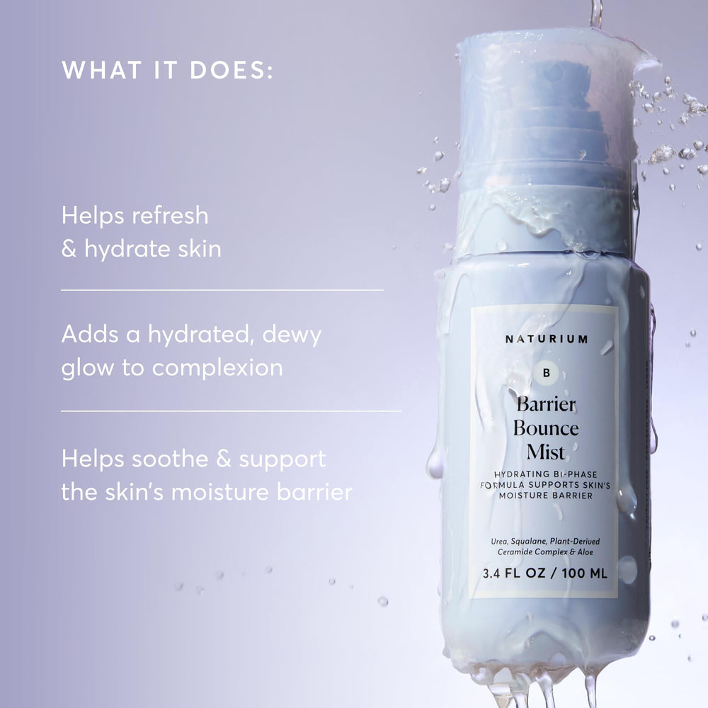 Naturium Barrier Bounce Mist, aplicación rápida para preparar la piel antes del maquillaje