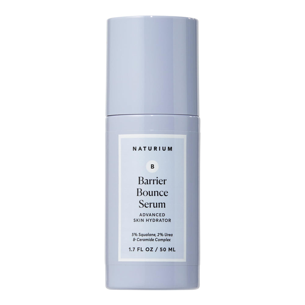 Naturium Barrier Bounce Serum en bote, hidrata y suaviza la piel facial.