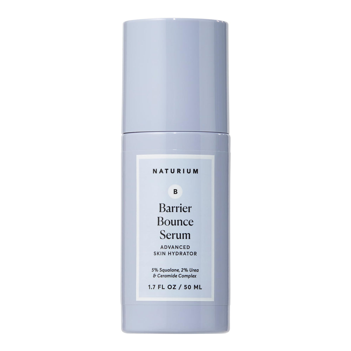 Naturium Barrier Bounce Serum en bote, hidrata y suaviza la piel facial.