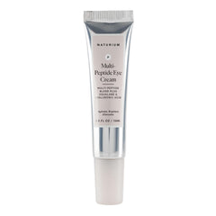 Naturium crema ojos multi peptidos, envase 0.5oz, ideal para uso diario.