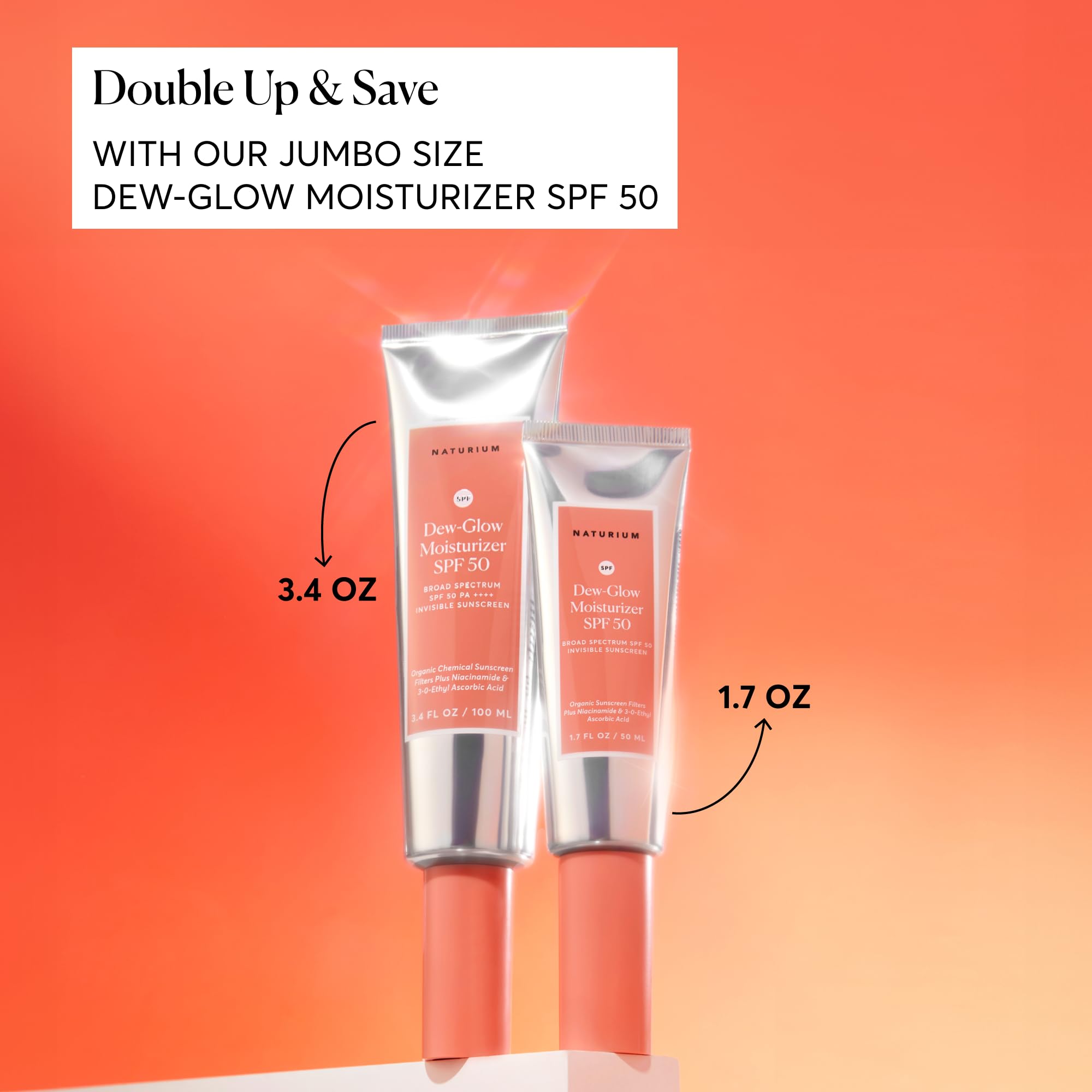 Creamy swirl texture of Naturium Dew-Glow Moisturizer SPF50 with glow