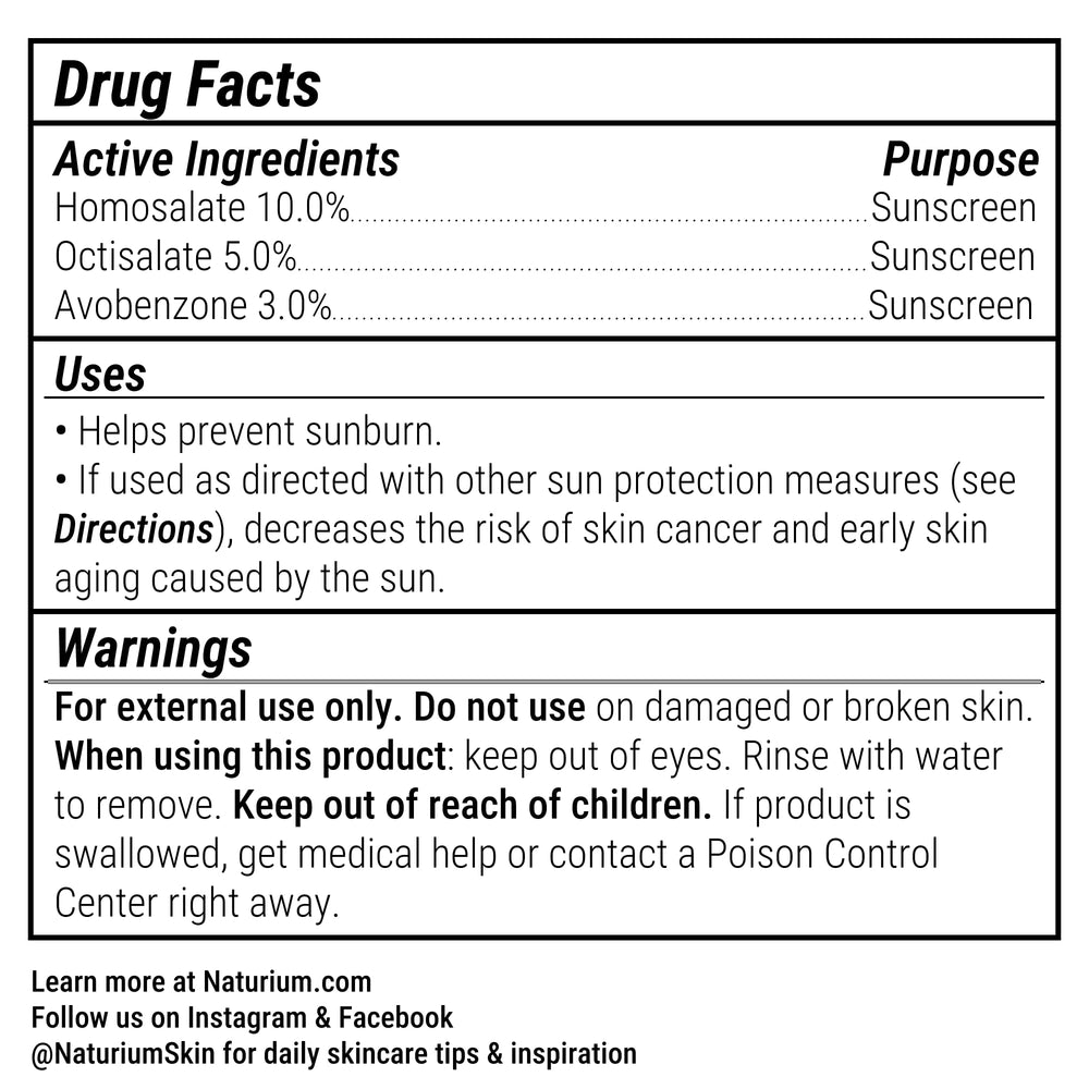 Key ingredients of Naturium Dew-Glow Moisturizer SPF50: Niacinamide and vitamin C