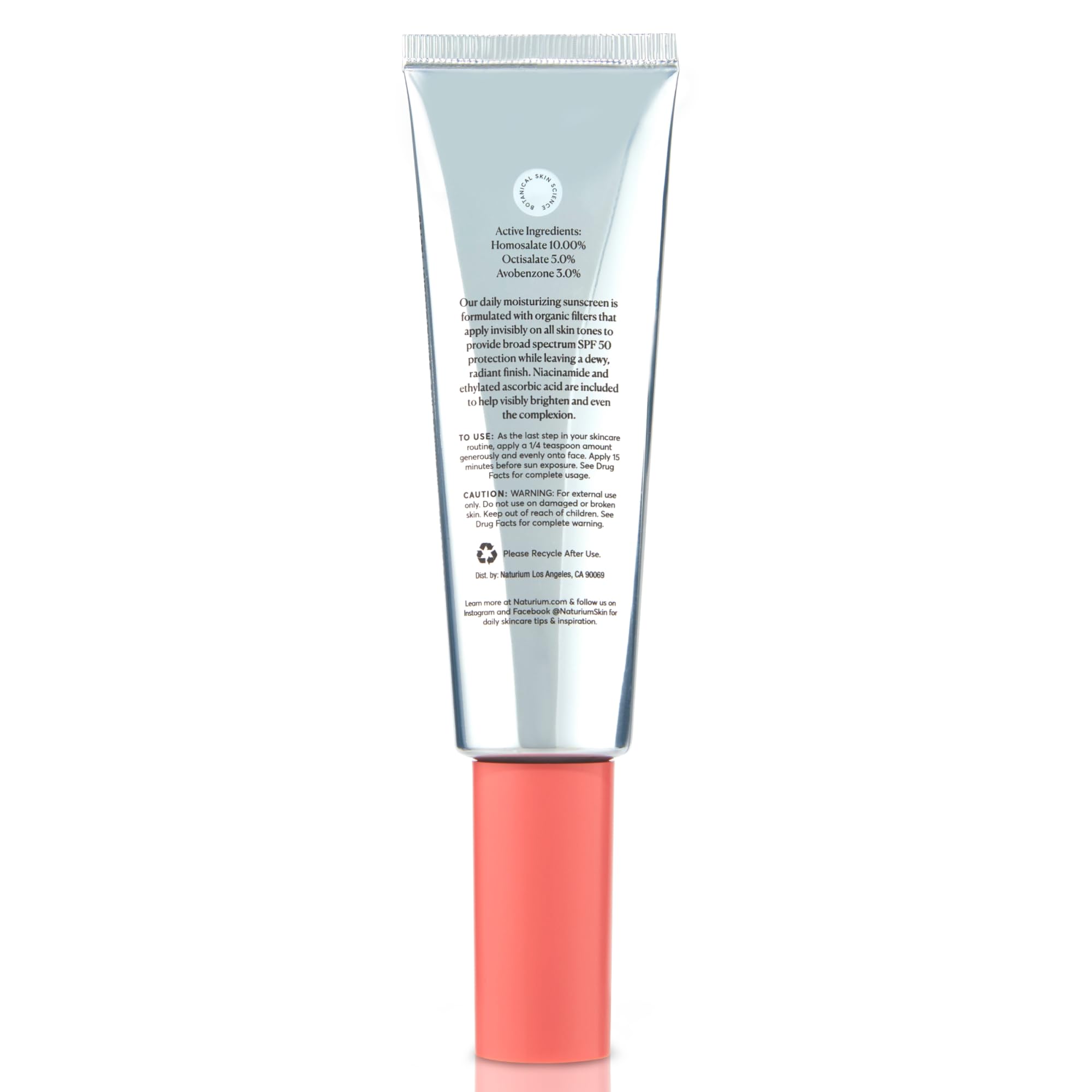 Compact Naturium Dew-Glow Moisturizer SPF50 packaging for travel