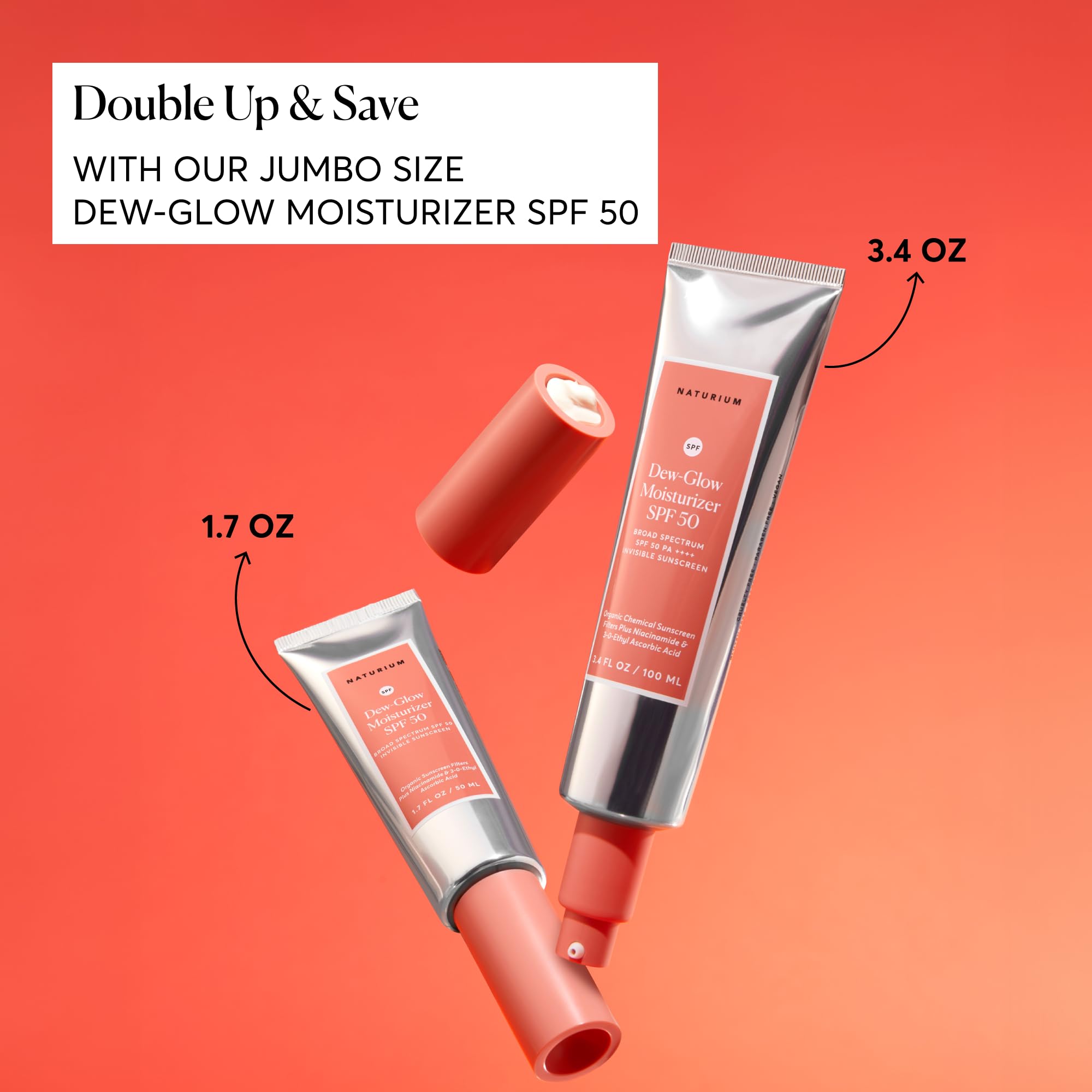 Naturium Dew-Glow dip cap guide demonstrates precise sunscreen measurement