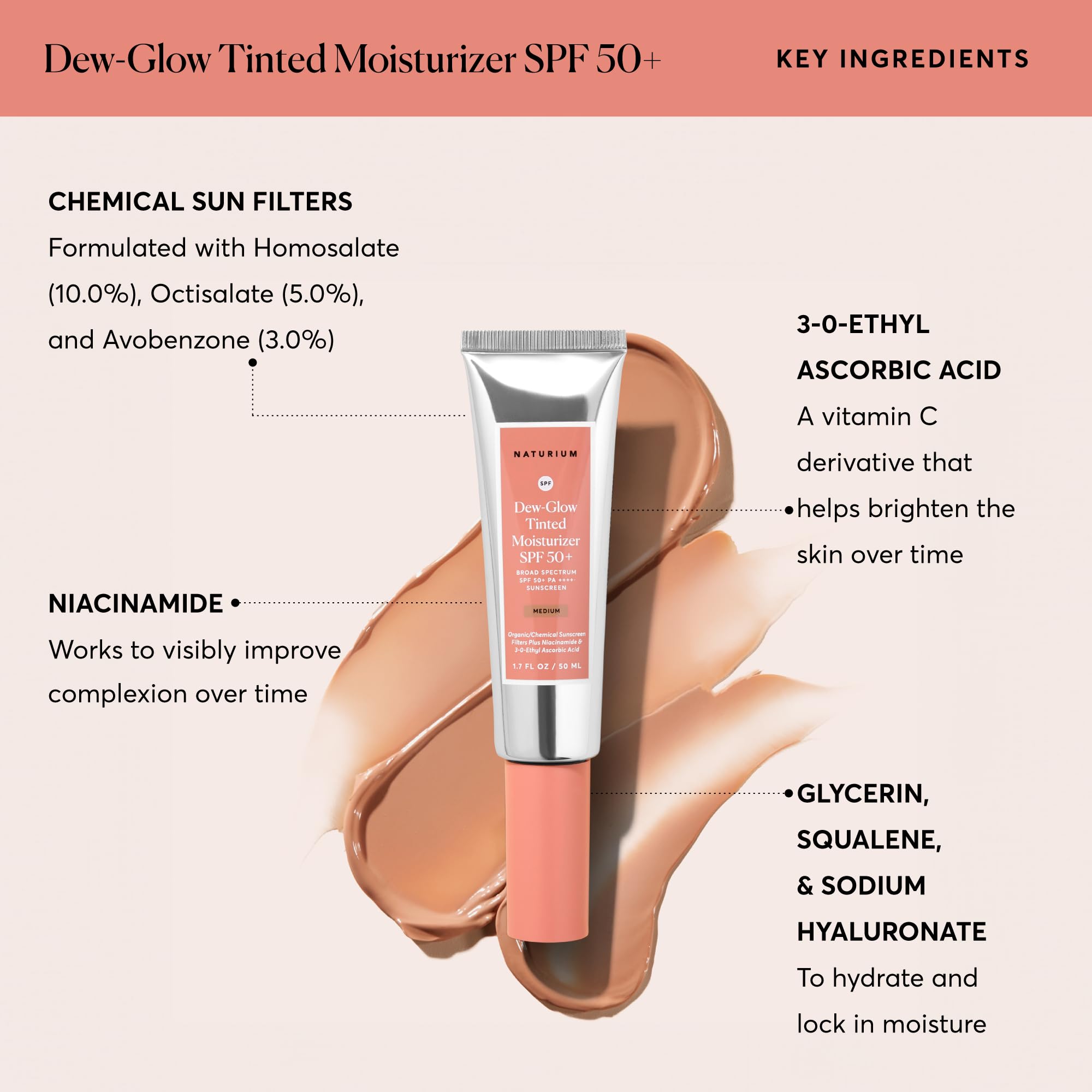 Naturium Dew-Glow dip-cap measuring 1/4 teaspoon guideline