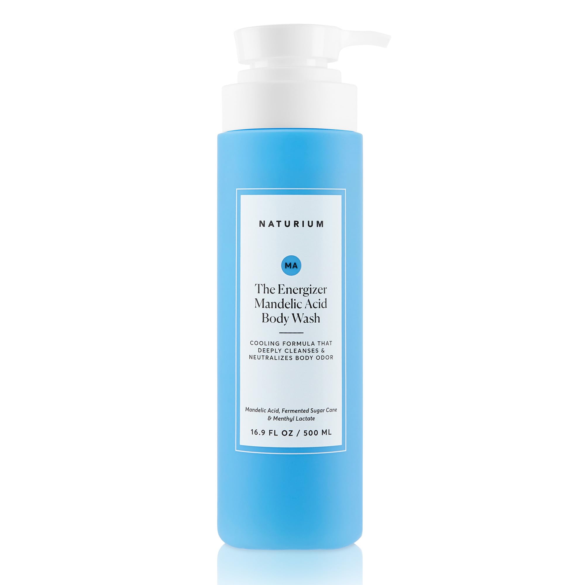 Naturium Energizante: botella vertiendo para una limpieza profunda y fresca.
