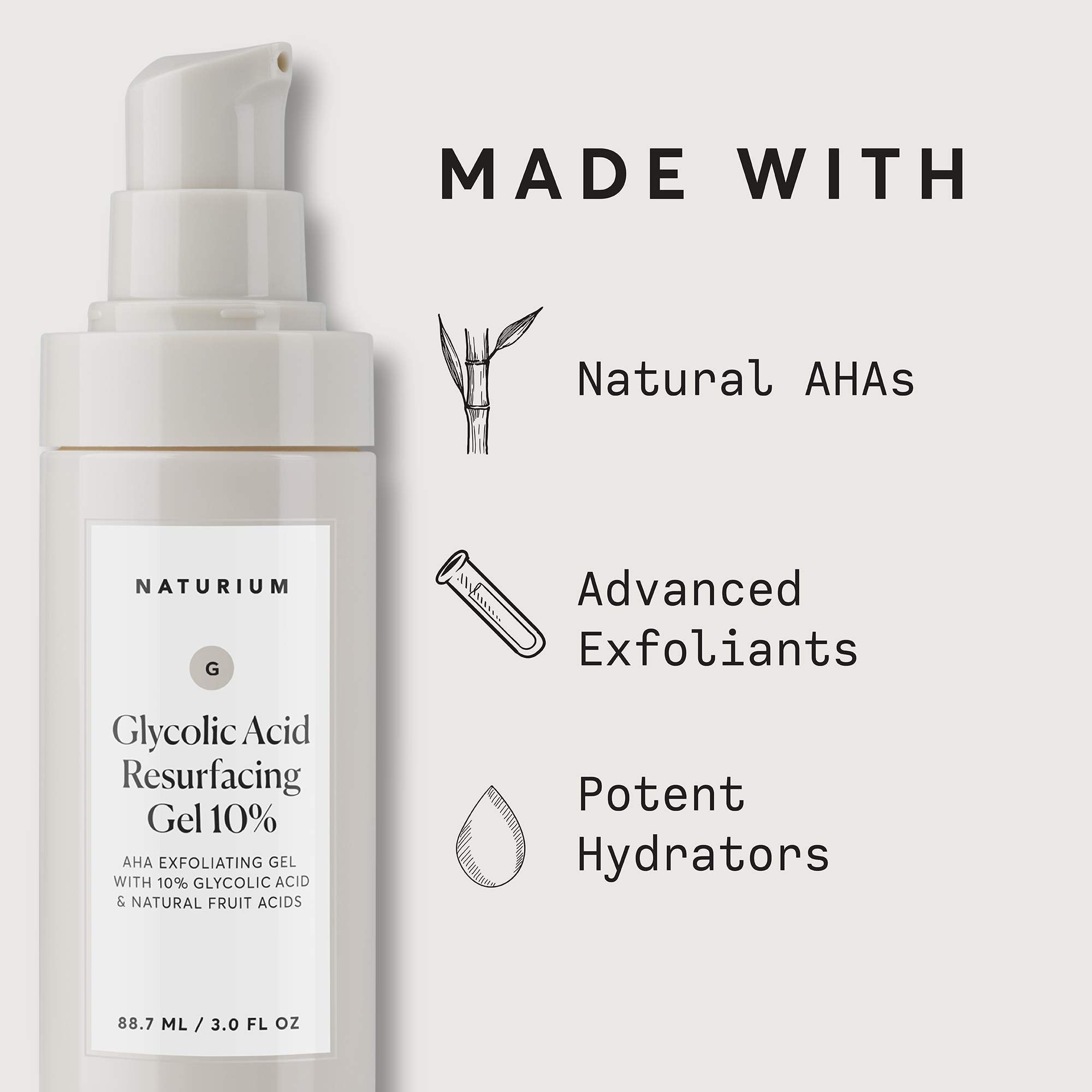Naturium gel exfoliante 10% aplicación suave sin irritación.
